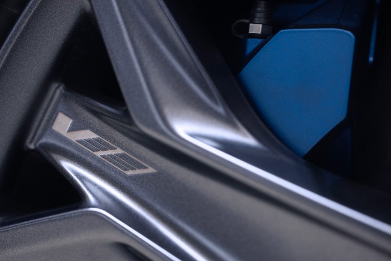 Close-up of the 2026 OPTIQ-V Brembo Performance Front Brakes | Cadillac of Greenwich in Greenwich CT